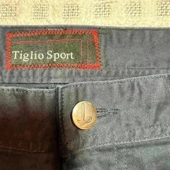 Tiglio Sport Monaco style chinos pants men’s size 36x34 navy straight leg - Picture 3 of 10
